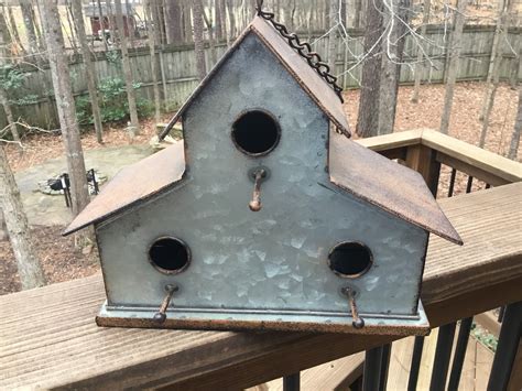 vintage metal bird houses|rustic metal bird houses.